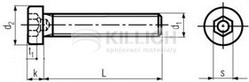 Skrutka metrická s nízkou valcovou hlavou a vnútorným šesťhranom DIN 6912