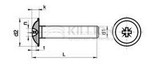 Skrutka metrický s plochou širokou pologuľatou hlavou s golierom a krížovou drážkou DIN 967